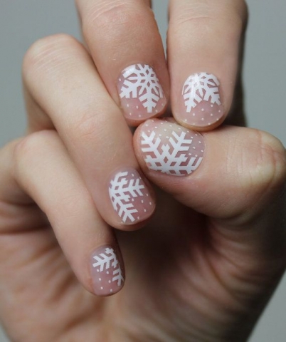 Nail art fiocchi di neve