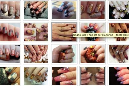 unghie in gel con decorazioni per l'autunno 2015