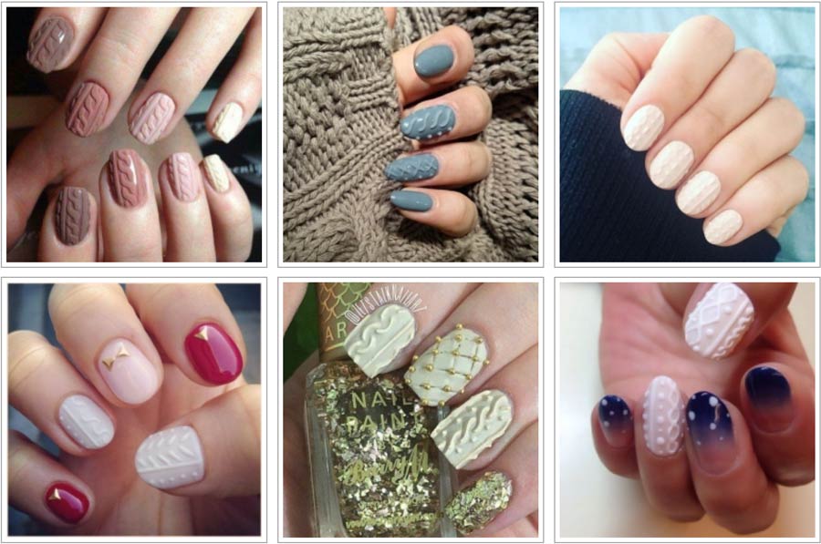 5. Cable Knit Nail Art - wide 7