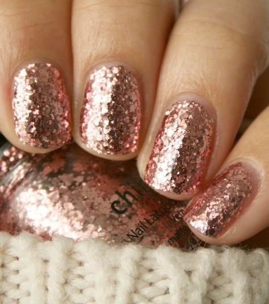 smalto rosa glitter