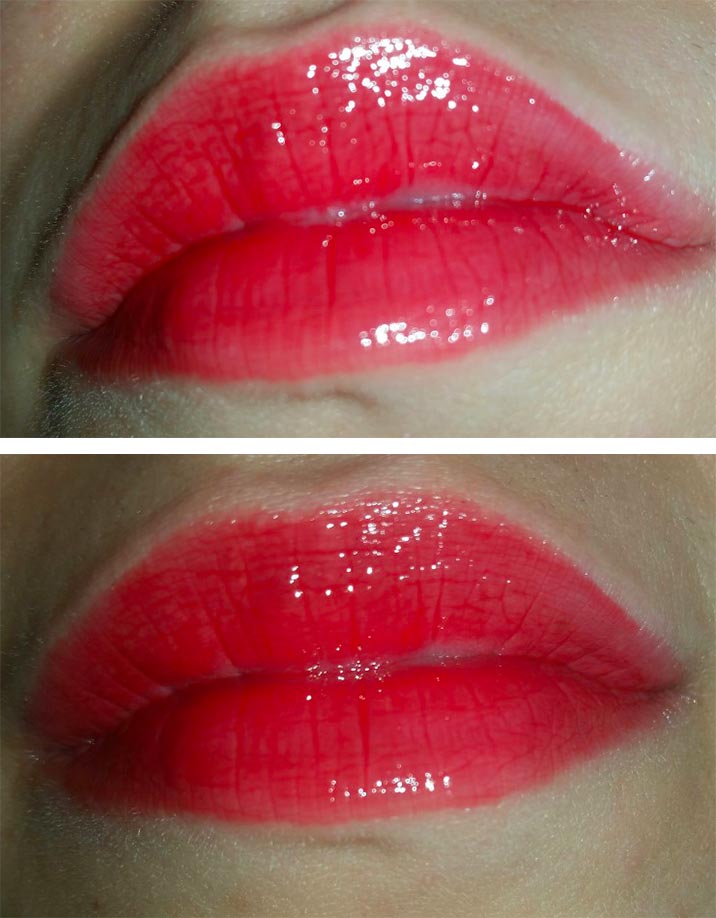 swatch Lipgloss Vernissage Neve Cosmetics Oriental Poppies