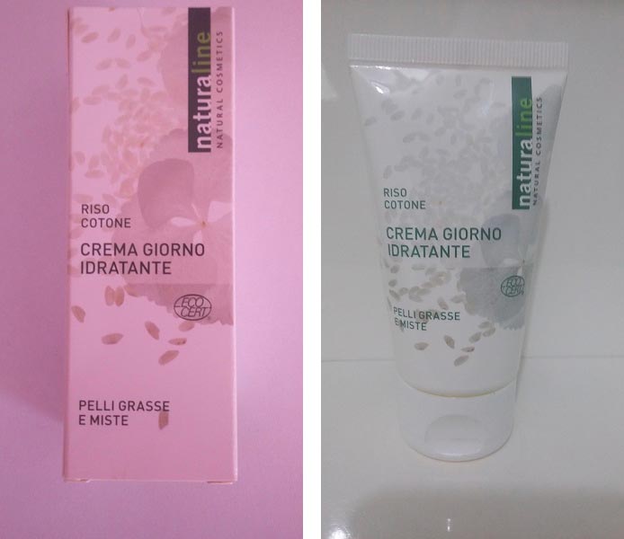 Crema viso giorno idratante Riso e Cotone Naturaline per pelli grasse e miste