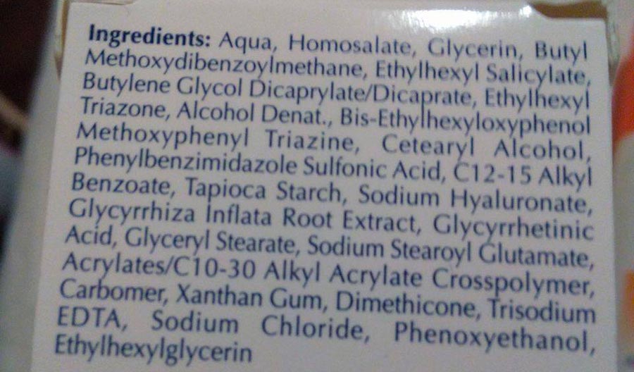 INCI crema solare Eucerin