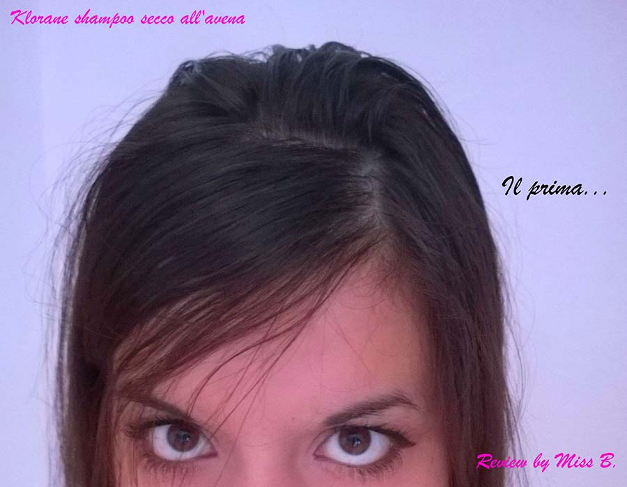 Prima e dopo aver utilizzato lo shampoo secco di Klorane 