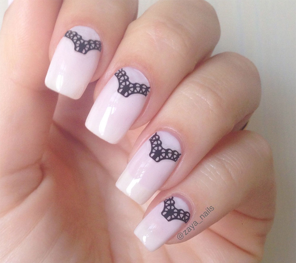 Nail art pizzo Nude