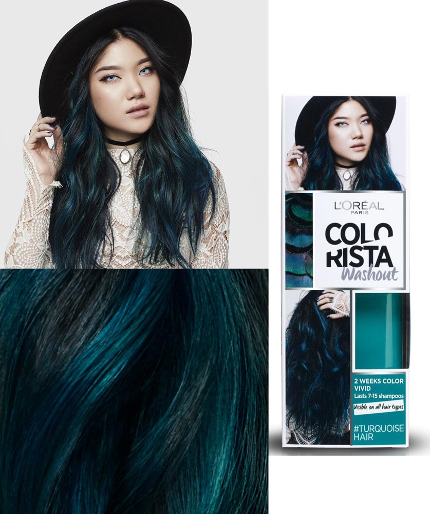 L'Oréal Paris Colorista Washout Vivid, Colorazione Temporanea 2 Settimane, Ottanio (Turquoise)