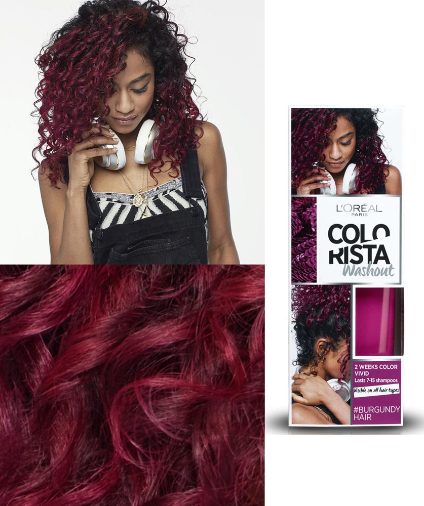 L'Oréal Paris Colorista Washout Vivid, Colorazione Temporanea 2 Settimane, Borgogna (Burgundy)