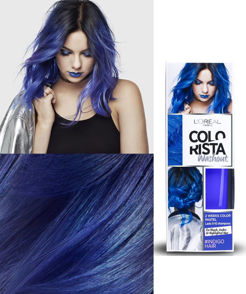 L'Oréal Paris Colorista Washout Pastel, Colorazione Temporanea 2 Settimane, Indaco (Indigo)