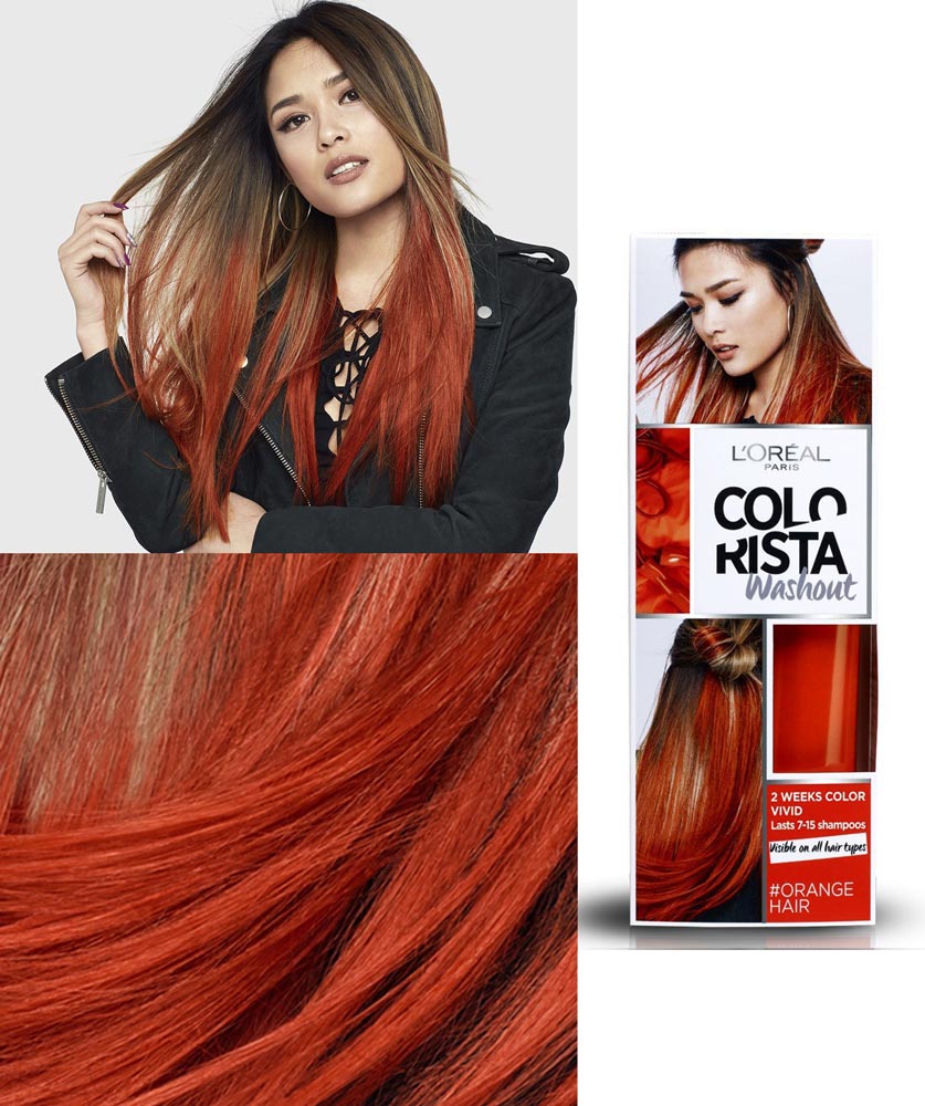 L'Oréal Paris Colorista Washout Vivid, Colorazione Temporanea 2 Settimane, Arancione (Orange)