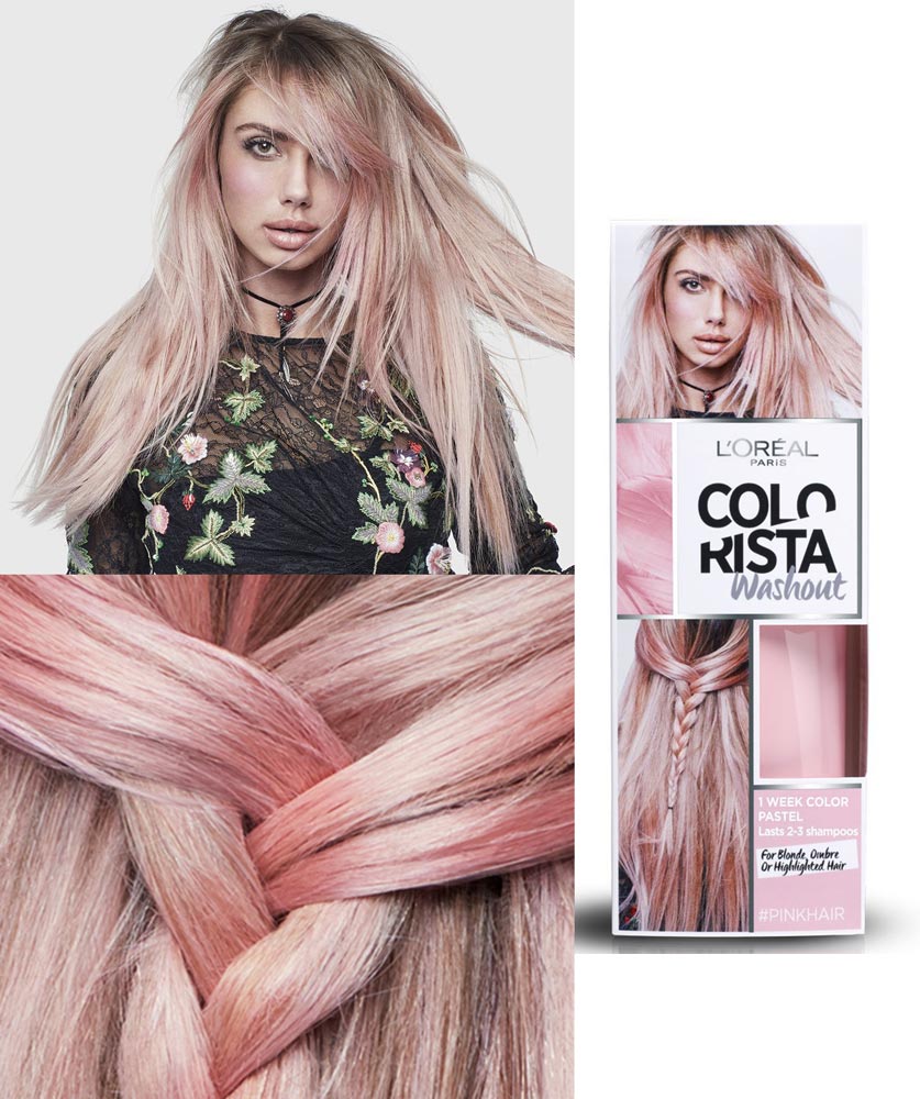 L'Oréal Paris Colorista Washout Pastel, Colorazione Temporanea 1 Settimana, Rosa (Pink)