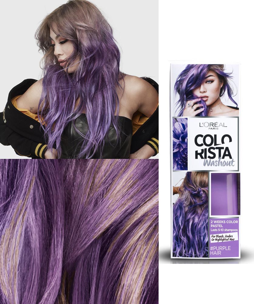 L'Oréal Paris Colorista Washout Pastel, Colorazione Temporanea 2 Settimane, Viola (Purple)