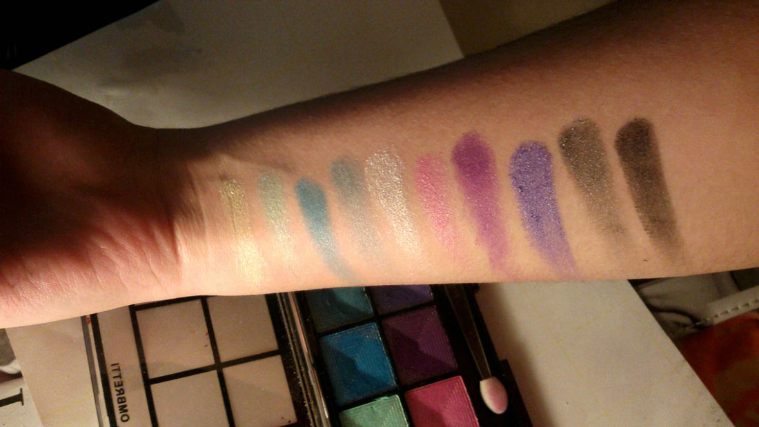 swatch palette ombretti Shimmer Betty Cosmetics