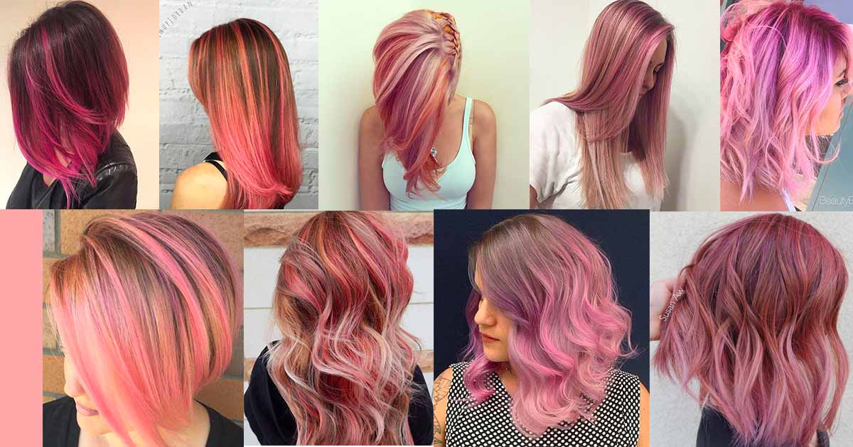 capelli biondi con ciocche rosa