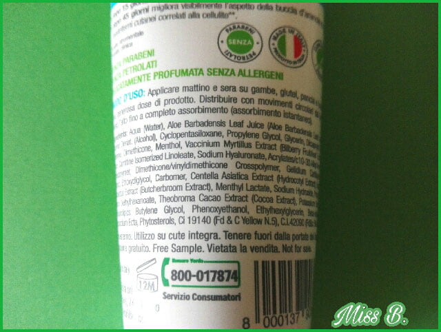 INCI CRIO GEL EQUILIBRA