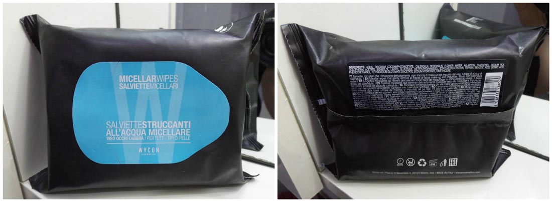 Salviettine struccanti all’acqua micellare di Wycon Cosmetics