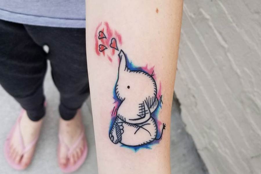 tatuaggi elefante piccoli 11