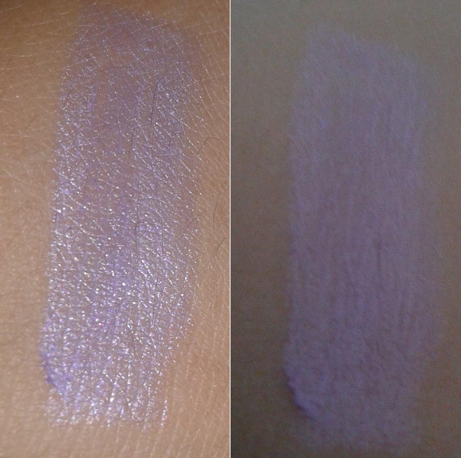Swatch con e senza flash ombretto PuroBio