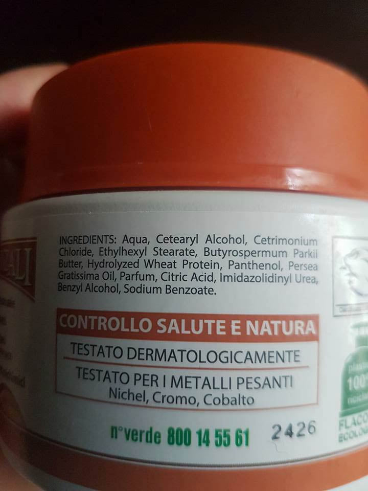 INCI Maschera per capelli "I Provenzali" al karitè, per capelli secchi e opachi