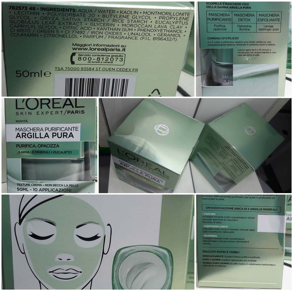 Maschera purificante Argilla Pura L'Oreal