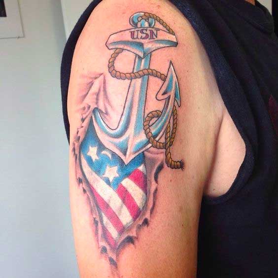 Tatuaggio ancora Marina Militare Americana