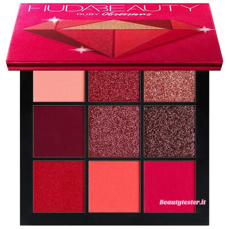 Huda Beauty Precious Stones Obsessions colore rosso rubino