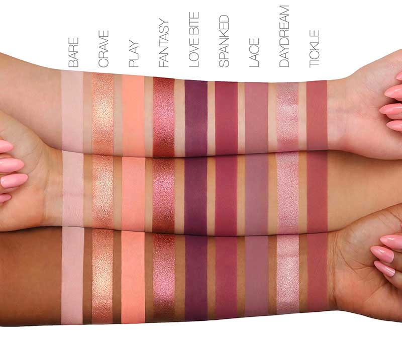 Swatch ombretti Palette Occhi Huda Beauty Nude