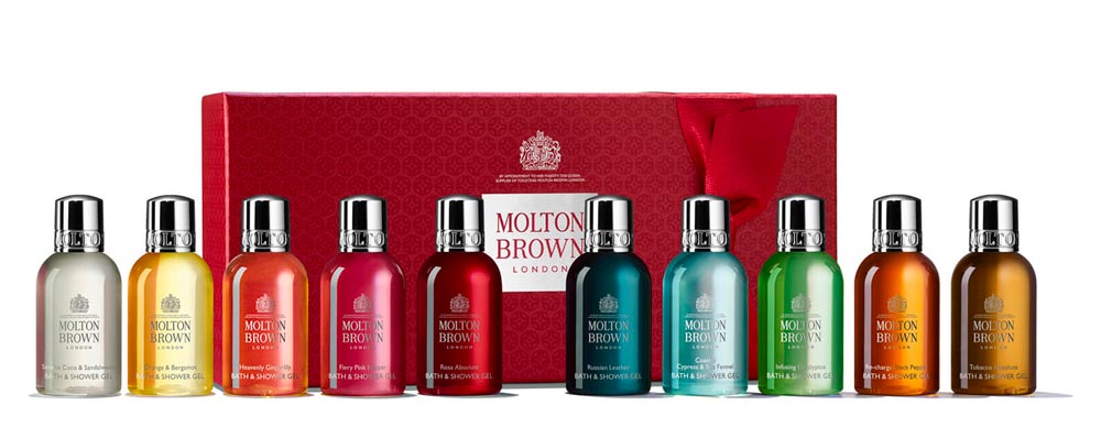 Cofanetto 10 doccia schiuma di Molton Brown’s