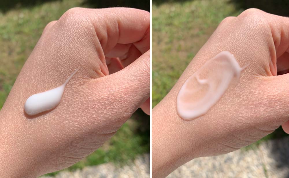 Texture Crema Idratante Riequilibrante di Garnier Bio al Lemongrass
