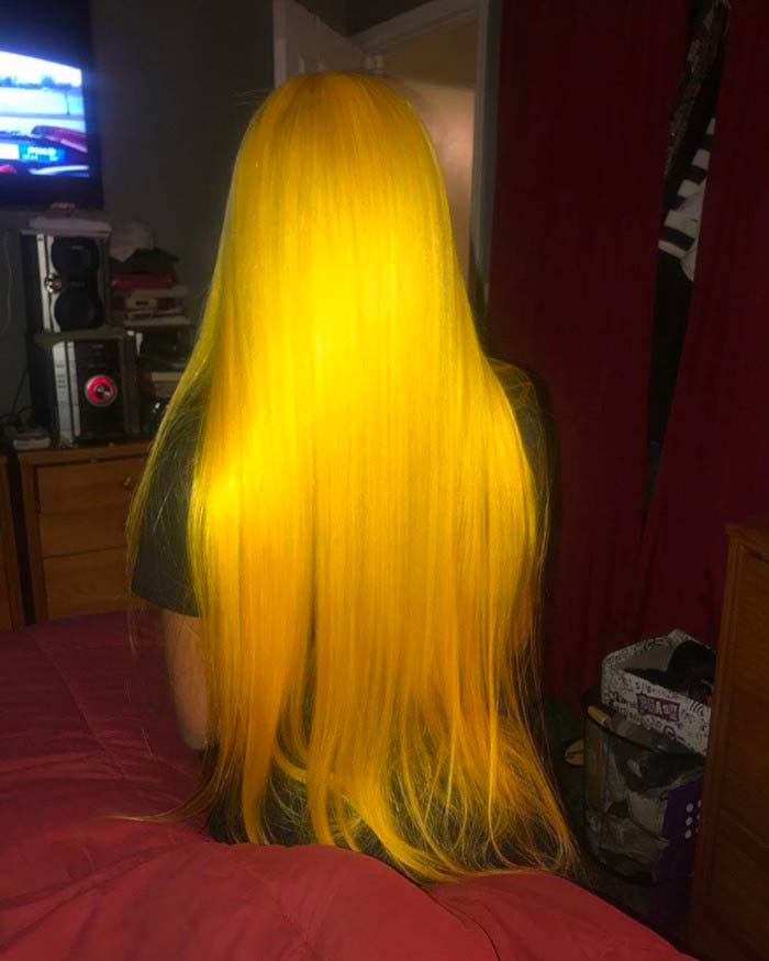 capelli color senape neon