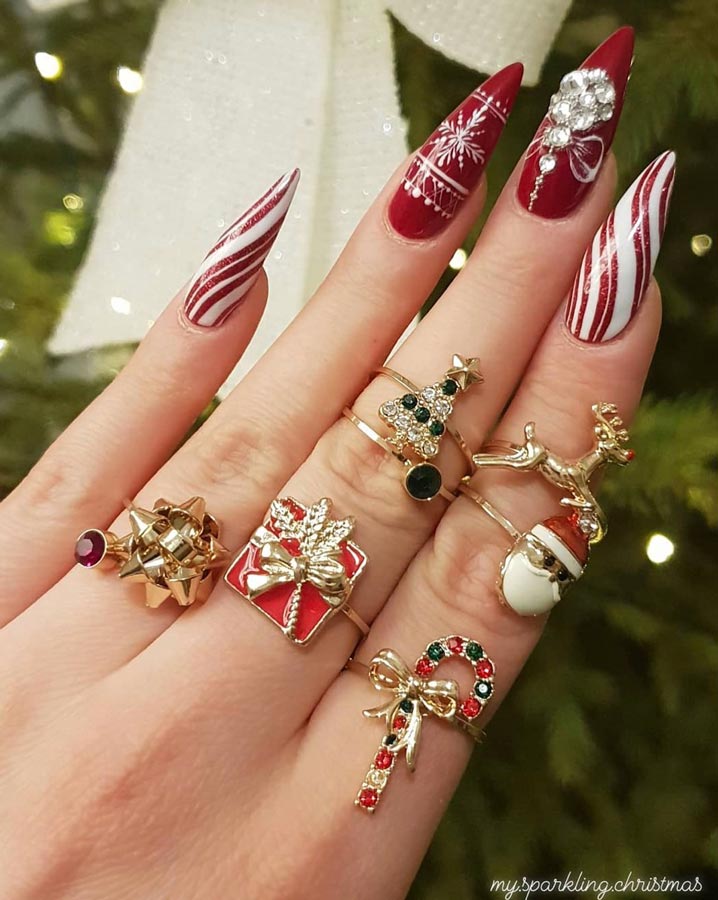 Decorazioni Unghie Natalizie.Unghie Natalizie 100 E Piu Idee Per La Nail Art Delle Festivita