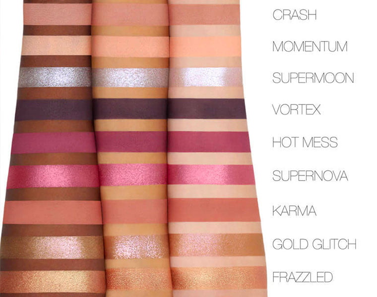 Swatch Palette Huda Beauty Mercury Retrograde