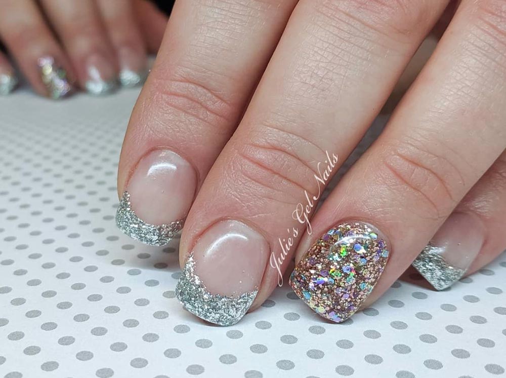 Unghie french Glitter