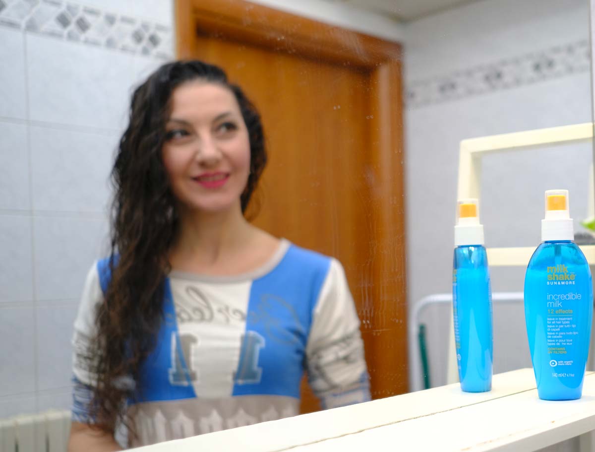 Milk Shake Sun & More Incredible Milk maschera capelli e modella