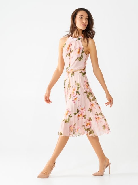 Abito Midi a Fiori con Gonna Plissé € 129,00