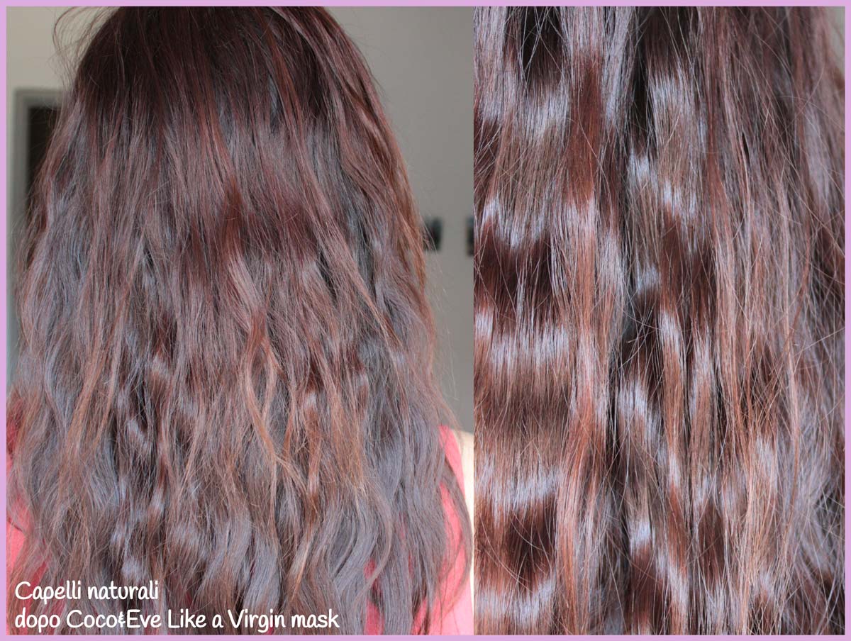 risultato prima e dopo maschera capelli  Coco&Eve