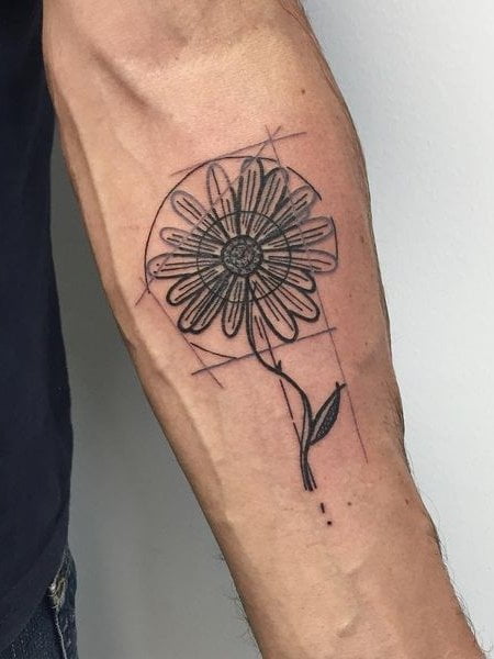 Tatuaggio fiore margherita uomo