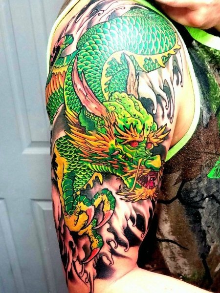 tatuaggio Giapponese verde