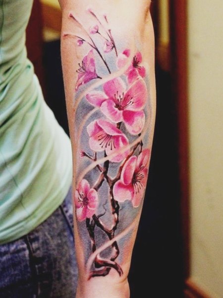 Tatuaggio fiore di ciliegio