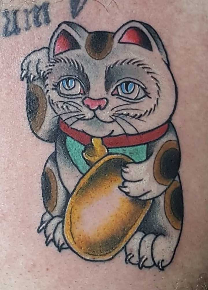 Tatuaggio Giapponese gatto