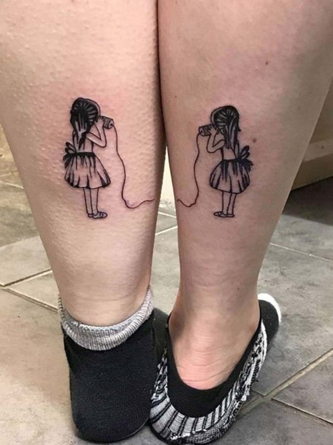 Tatuaggio fratello e sorella a  specchio
