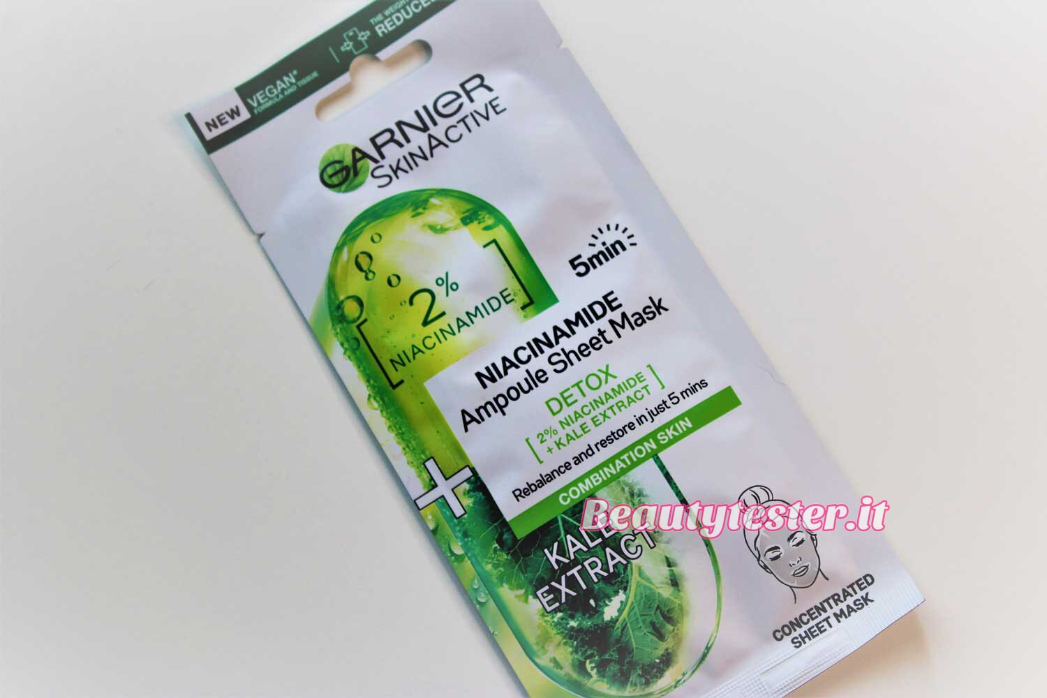 Maschera Ampolla detox con Niacinamide Garnier