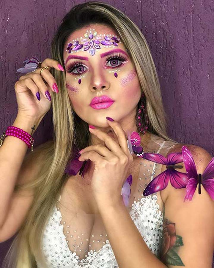 Make up viola luminoso e creativo