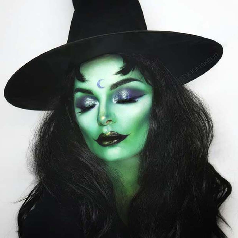 Make up strega verde elegante