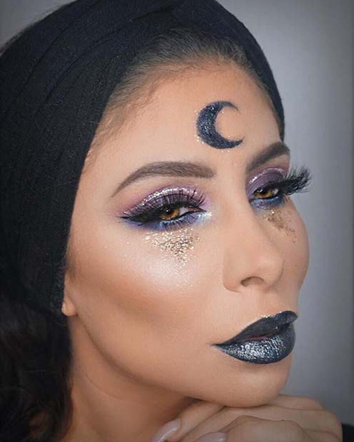 Make up Halloween scintillante