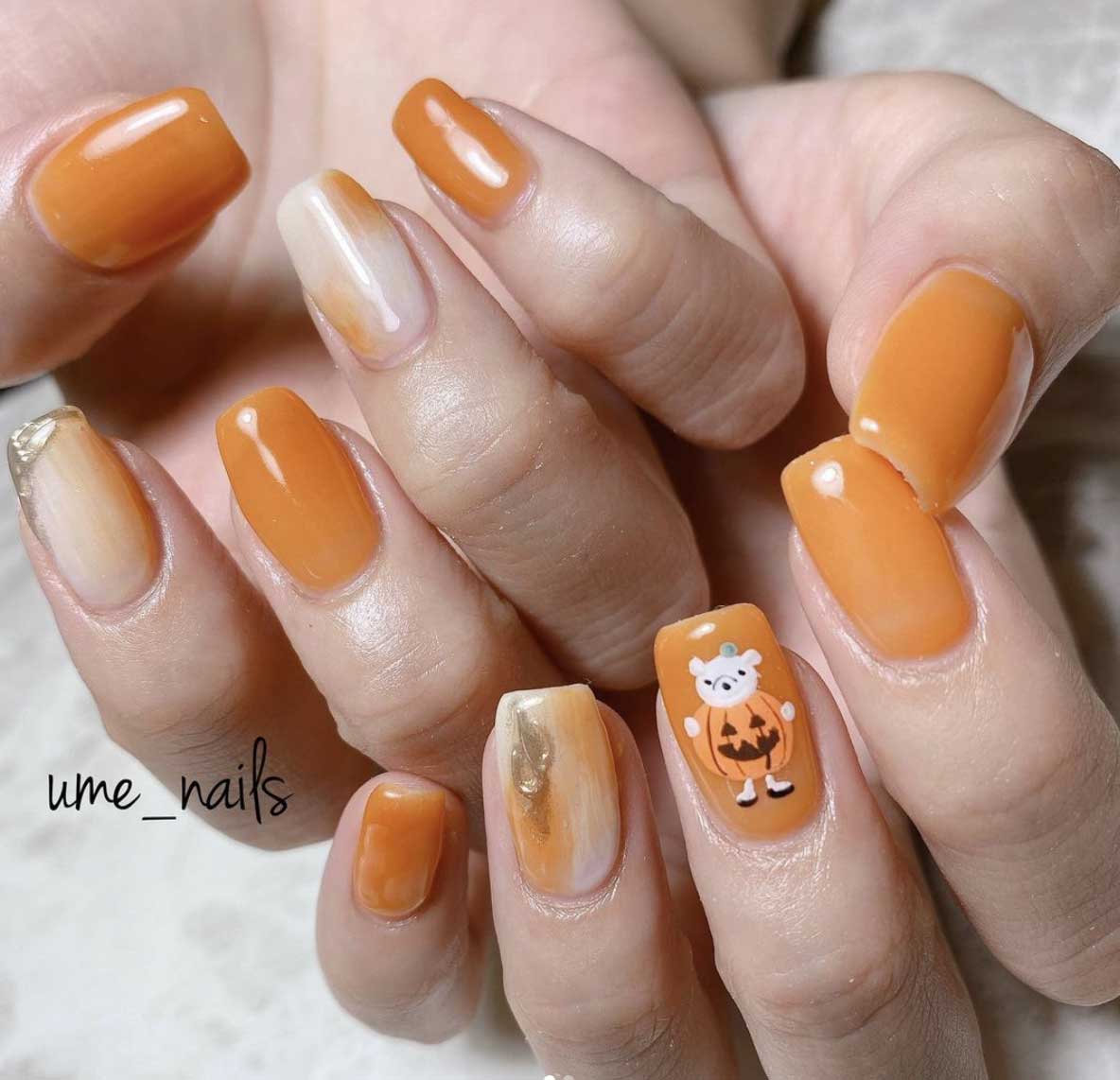 Arancioni con nail art e decorazione