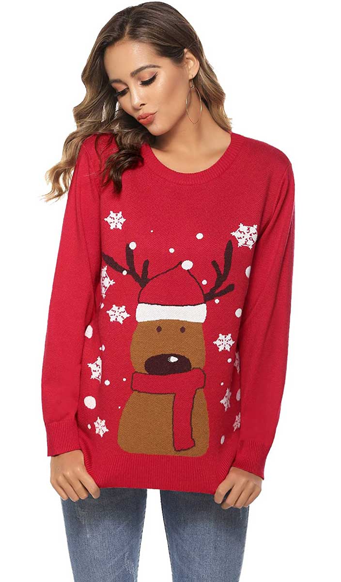 NUOVO Donna's Kids Unisex Christmas Jumper Bambi Renna Natale Maglione Pullover 