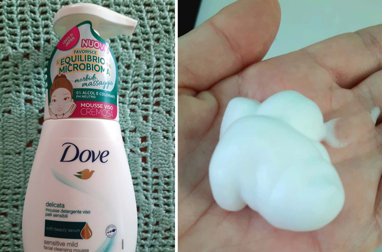 Dove mousse detergente viso delicata per pelli sensibili