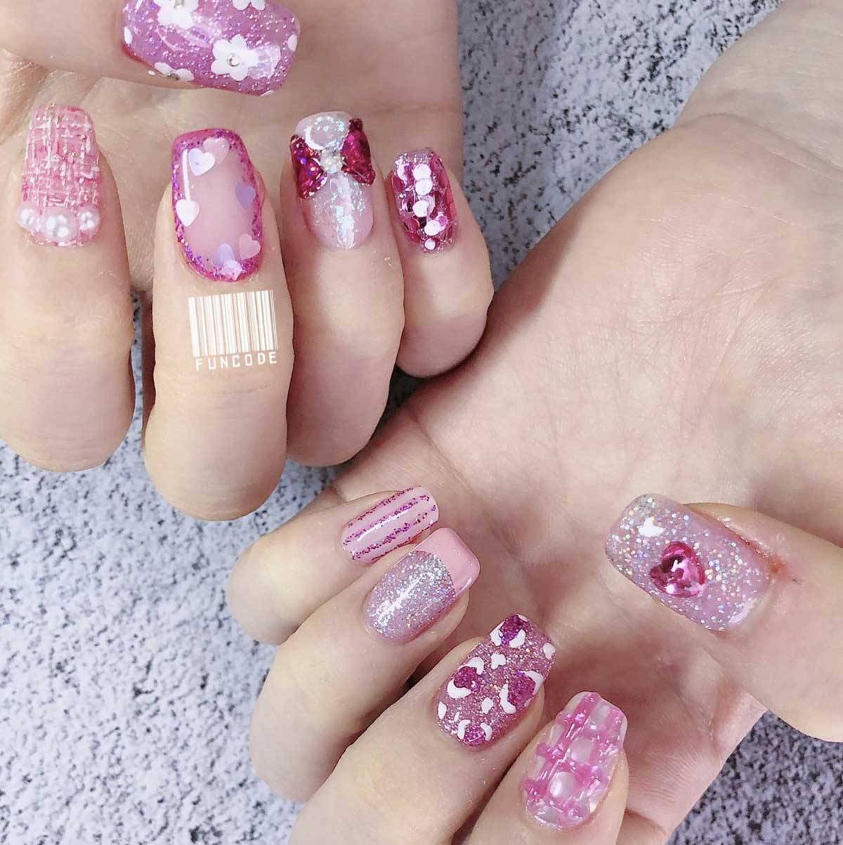 Unghie gel San Valentino elaborate