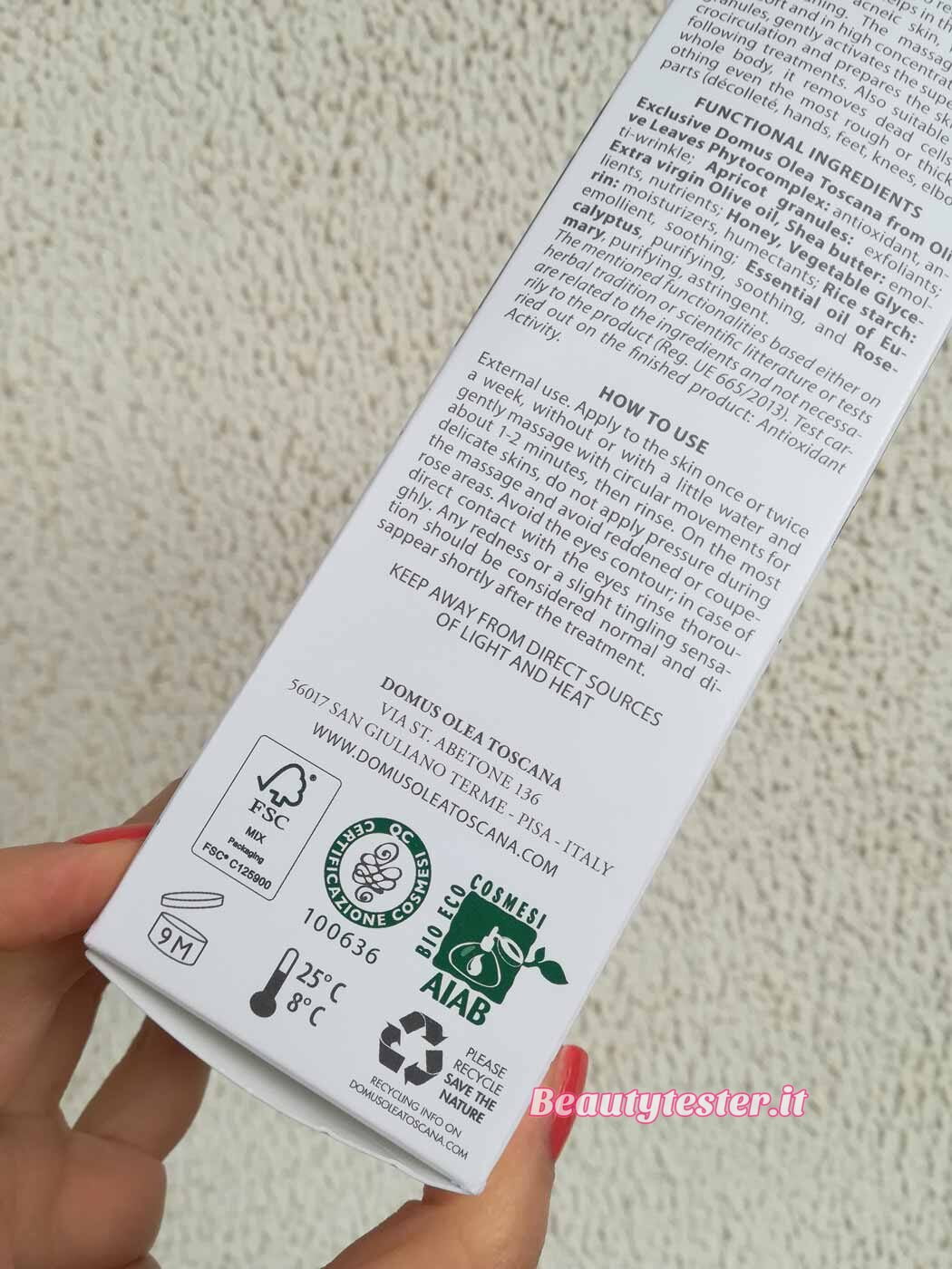 INCI Maschera Anti-Age Viso/Corpo Domus Olea Toscana