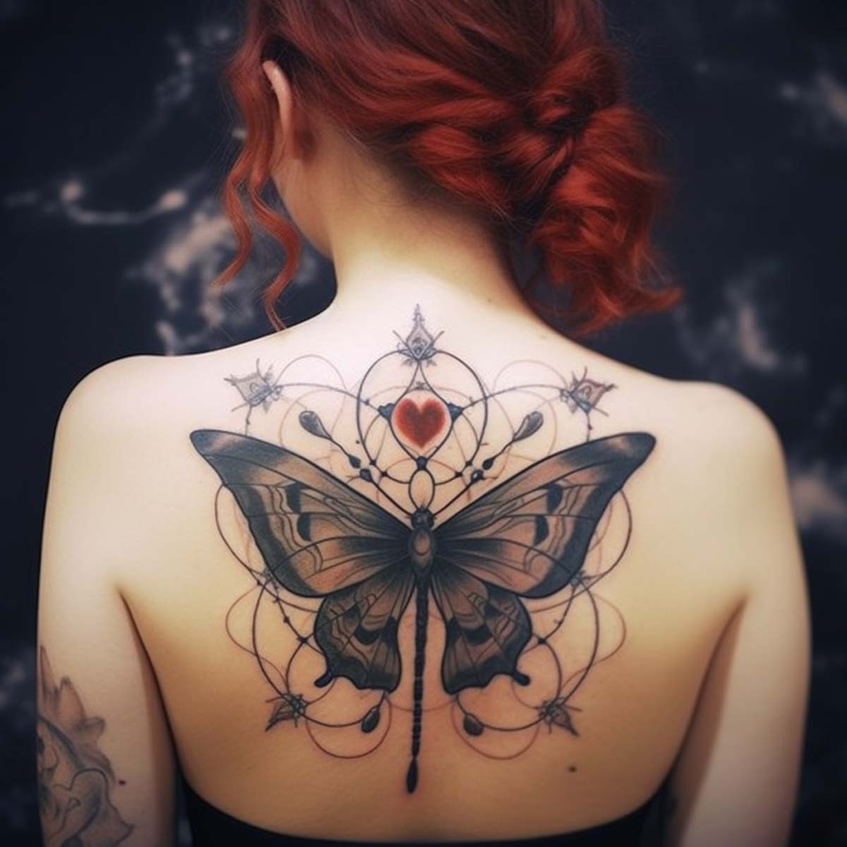 Tatuaggio farfalla schiena